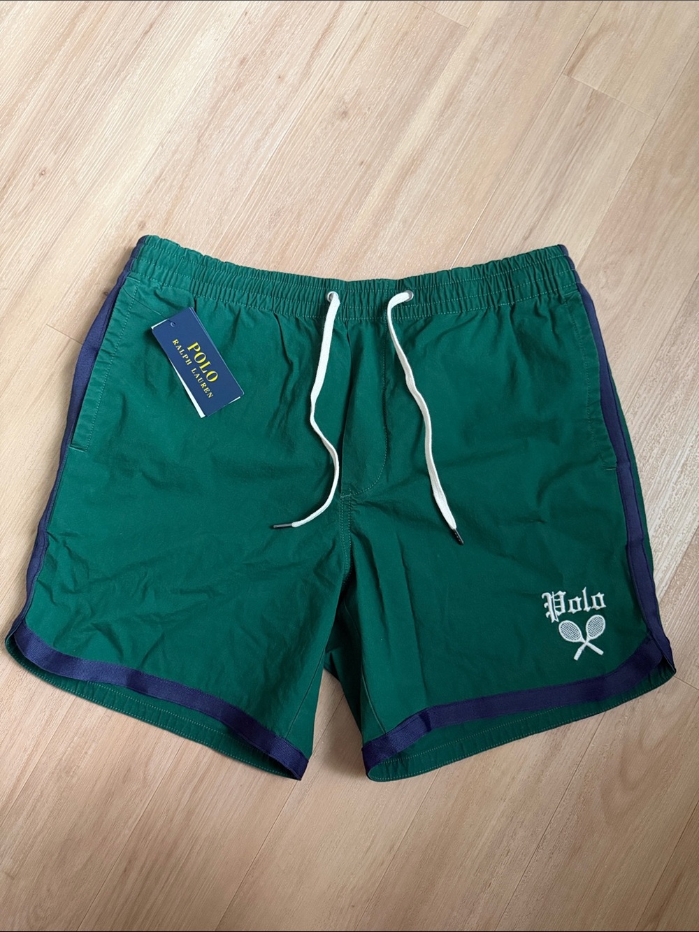 Rare Polo Green Tennis Logo Swim Shorts NWT Size M